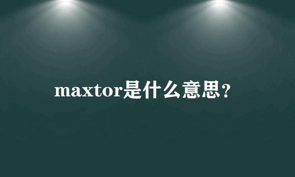 maxtor是什么意思？